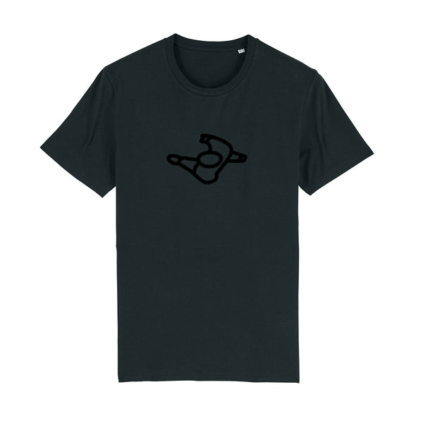 Walking Man Black On Black T-Shirt - Misc