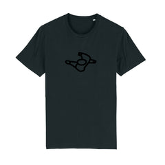 Walking Man Black On Black T-Shirt - Misc