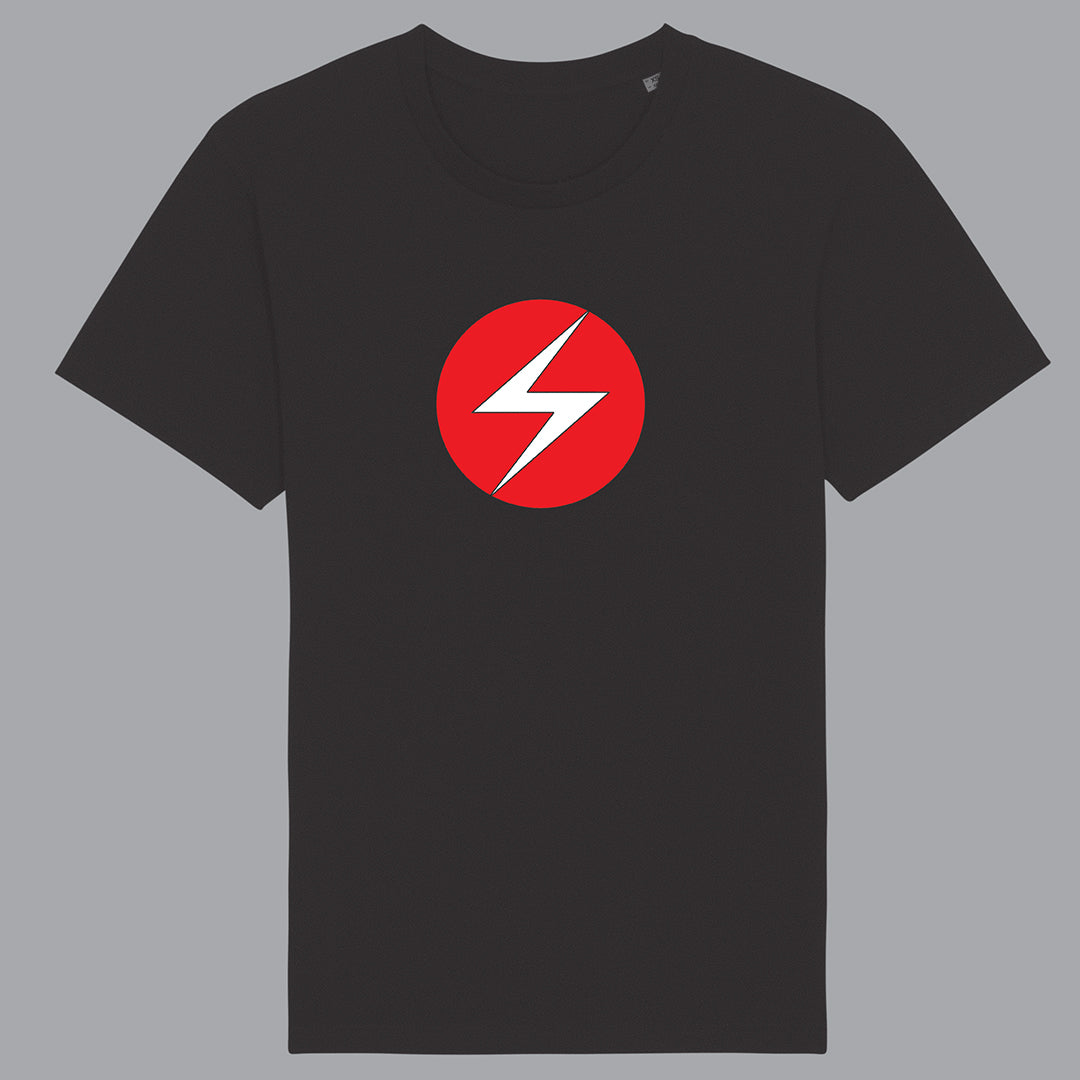 Throbbing Gristle - Logo Lightning Bolt Circle Black T-Shirt