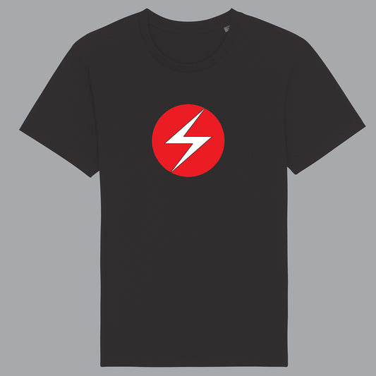 Throbbing Gristle - Logo Lightning Bolt Circle Black T-Shirt