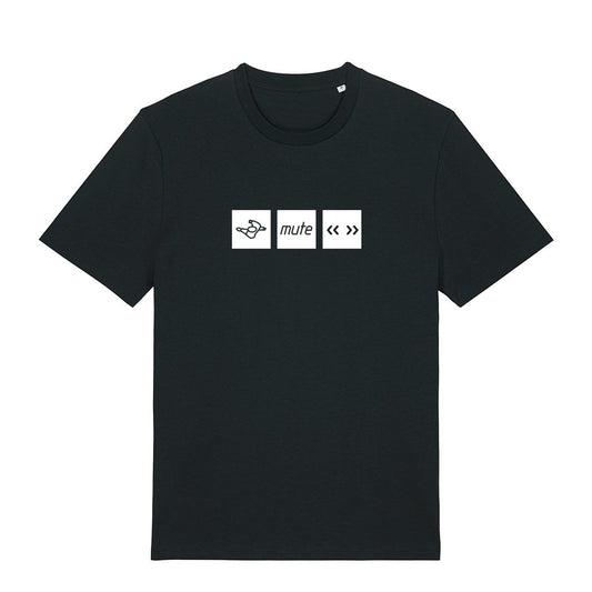 Mute 3 Square logo - Black T-Shirt