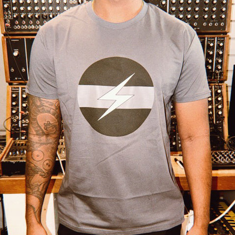 Throbbing Gristle - Grey Flash logo Circle Grey T-Shirt