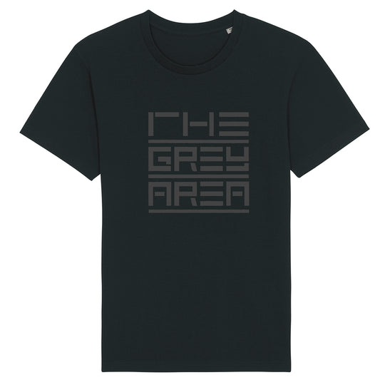 The Grey Area Logo - Grey on Black T-Shirt